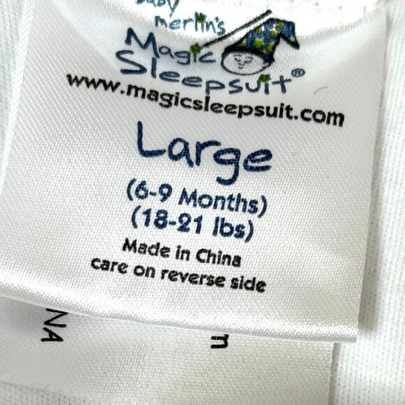 Baby Merlins Magic Sleepsuit Fleece Swaddle Sack Sleep Suit Baby Large 6-9 Month - Picture 2 of 4